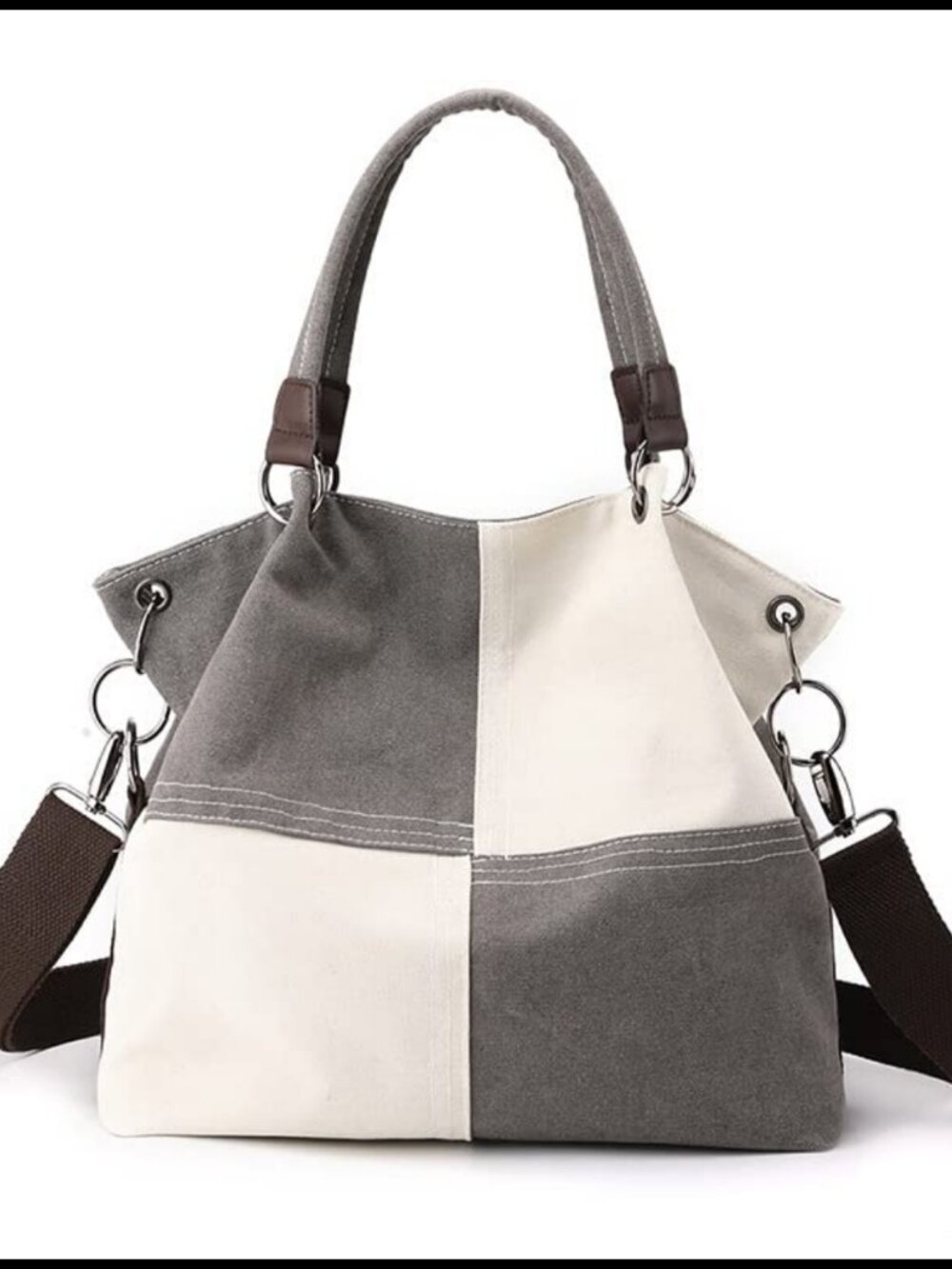 3-in-1 Convertible Canvas Tote Crossbody Hobo Shoulder Bag Lightweight